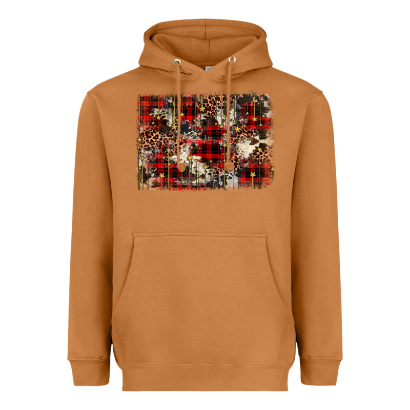 Christmas Leopard Cowhide Background Heavyweight Hoodie by BarkalooDesign | Teevron