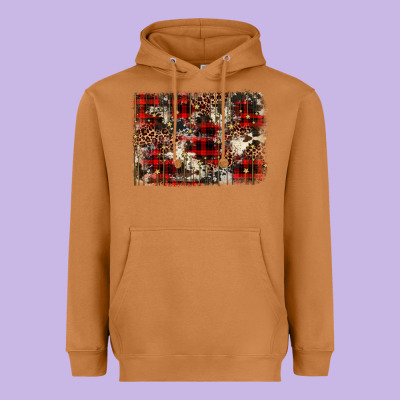 Christmas Leopard Cowhide Background Heavyweight Hoodie Designed By Barkaloodesign
