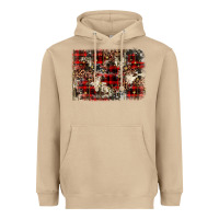 Mushroom christmas leopard cowhide background Heavyweight Hoodie - BarkalooDesign