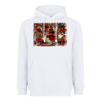 White christmas leopard cowhide background Heavyweight Hoodie - BarkalooDesign