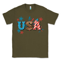 Army Green USA 4th of july Classic Tee - HowdyJamesFarm