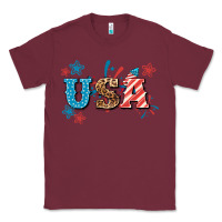 Burgundy USA 4th of july Classic Tee - HowdyJamesFarm