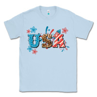 Dusty Blue USA 4th of july Classic Tee - HowdyJamesFarm