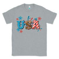 Heather Grey USA 4th of july Classic Tee - HowdyJamesFarm