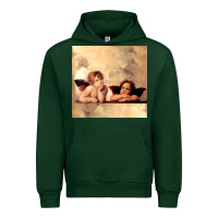 Forest Green angels gift raphael cupid cherubs art valentine angel Urban Hoodie - longCreatives