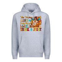 Heather Grey thanksgiving turkey humor Premium Hoodie - CowhideDigitalArt
