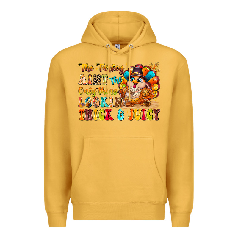 Thanksgiving Turkey Humor Premium Hoodie by CowhideDigitalArt | Teevron
