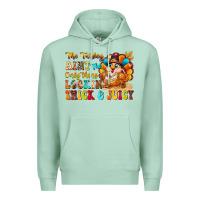 Seafoam thanksgiving turkey humor Premium Hoodie - CowhideDigitalArt