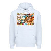 White thanksgiving turkey humor Premium Hoodie - CowhideDigitalArt