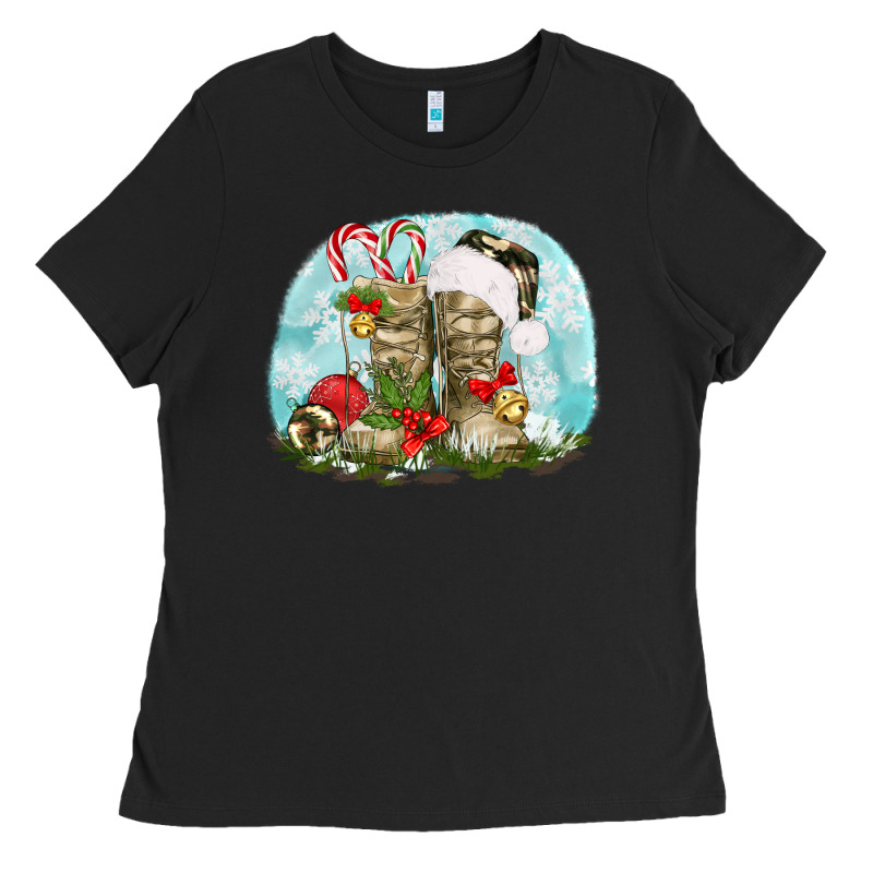 Army Boots Christmas Ladies Tee by texasbilliewilder | Teevron