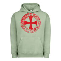 Pigment Oil Green Mens Crusader Knight  Knights Templar Cross T  Badge Urban Hoodie - longCreatives