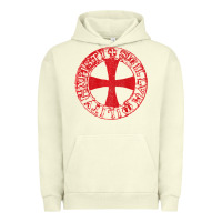 Pigment Pistachio Mens Crusader Knight  Knights Templar Cross T  Badge Urban Hoodie - longCreatives