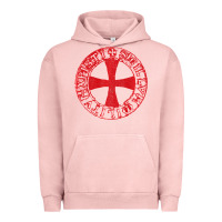 Pigment Salmon Mens Crusader Knight  Knights Templar Cross T  Badge Urban Hoodie - longCreatives