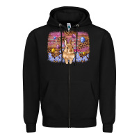 Black easter bunny egg leopard background Zipper Hoodie - Artiststas