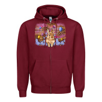 Burgundy easter bunny egg leopard background Zipper Hoodie - Artiststas