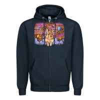 Navy easter bunny egg leopard background Zipper Hoodie - Artiststas