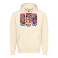 Easter Bunny Egg Leopard Background Zipper Hoodie | Teevron