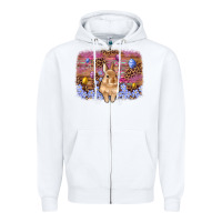 White easter bunny egg leopard background Zipper Hoodie - Artiststas