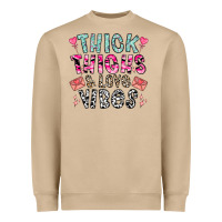 Mushroom Thick Thighs And Love Vibes Heavyweight Sweatshirt - CowhideDigitalArt