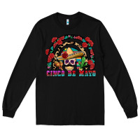 Black Cinco de mayo rainbow Long Sleeve Tee - FaDigitalArtStudio