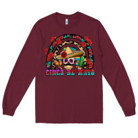 Burgundy Cinco de mayo rainbow Long Sleeve Tee - FaDigitalArtStudio