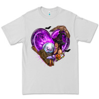 Dove Grey Halloween Heart with Witch Premium Tee - texasbilliewilder