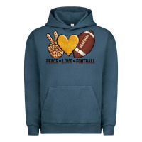 Pigment Midnight Navy peace love football revize Urban Hoodie - AdoDesignShop