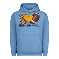 Pigment Pebble Blue peace love football revize Urban Hoodie - AdoDesignShop