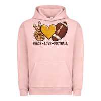 Pigment Salmon peace love football revize Urban Hoodie - AdoDesignShop