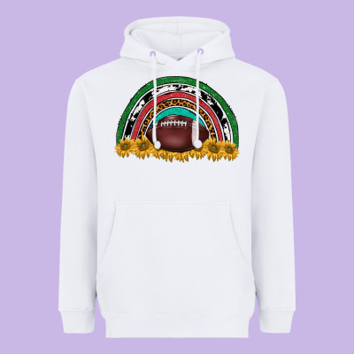 Merry Christmas Sunflower Rainbow Heavyweight Hoodie Designed By Barkaloodesign