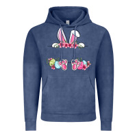 Vintage Denim Easter bunny name frame Vintage Hoodie - OliviaCreatesArt