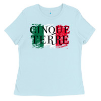 Baby Blue cinque terre italy travel distressed t shirt Ladies Tee - longCreatives