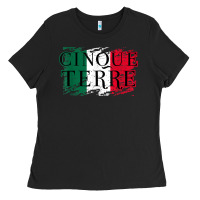 Cinque Terre Italy Travel Distressed T Shirt Ladies Tee | Teevron