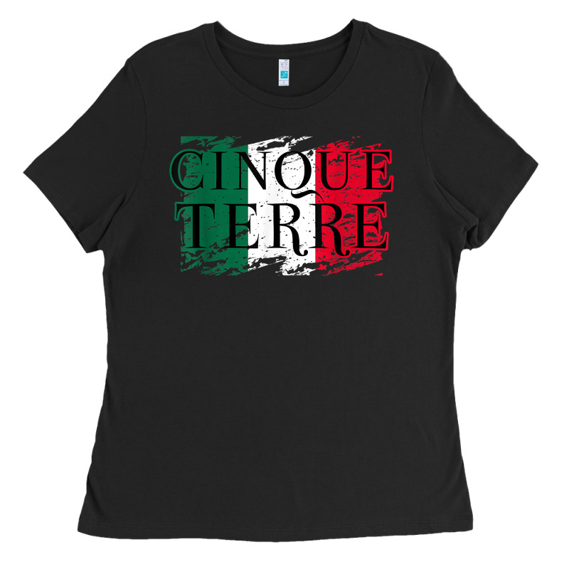 Cinque Terre Italy Travel Distressed T Shirt Ladies Tee by longCreatives | Teevron