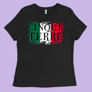 Cinque Terre Italy Travel Distressed T Shirt Ladies Tee Designed By Longcreatives