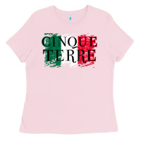 Bubblegum Pink cinque terre italy travel distressed t shirt Ladies Tee - longCreatives