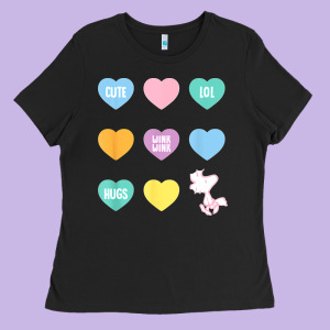 Peanuts Valentine Candy Heart Ladies Tee Designed By Longcreatives