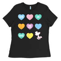 Black peanuts valentine candy heart Ladies Tee - longCreatives