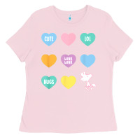 Bubblegum Pink peanuts valentine candy heart Ladies Tee - longCreatives