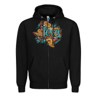 Black leopard cowhide sunflower texas map Zipper Hoodie - Artiststas