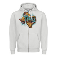 Dove Grey leopard cowhide sunflower texas map Zipper Hoodie - Artiststas