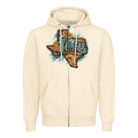 Sandshell leopard cowhide sunflower texas map Zipper Hoodie - Artiststas