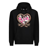 Black western cowhide heart Premium Hoodie - CowhideDigitalArt