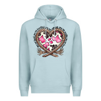 Blue Mist western cowhide heart Premium Hoodie - CowhideDigitalArt
