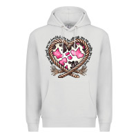 Dove Grey western cowhide heart Premium Hoodie - CowhideDigitalArt