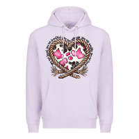 Lilac western cowhide heart Premium Hoodie - CowhideDigitalArt