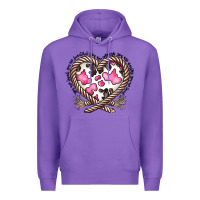 Purple western cowhide heart Premium Hoodie - CowhideDigitalArt