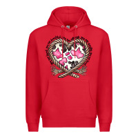 Red western cowhide heart Premium Hoodie - CowhideDigitalArt