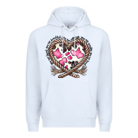 White western cowhide heart Premium Hoodie - CowhideDigitalArt