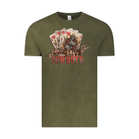 Vintage Olive Long live cowboys cards Vintage Tee - HowdyJamesFarm